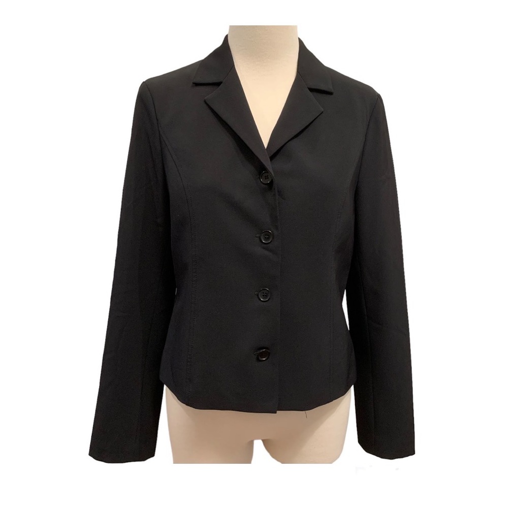 Margaret M Women’s Black Lightweight Buttoned Blazer Suit Jacket, Size 6